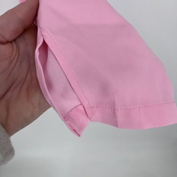 Tobi Women's Flat Front High Waisted Split Hem Stretch Skinny Pants Pink Size XS - Picture 3 of 11